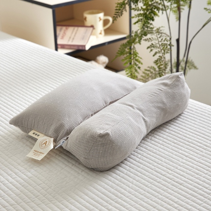 91家纺网 家纺一手货源 找家纺 （总）2026新款   全棉条纹生态荞麦组合枕三角牵引组合枕头枕芯