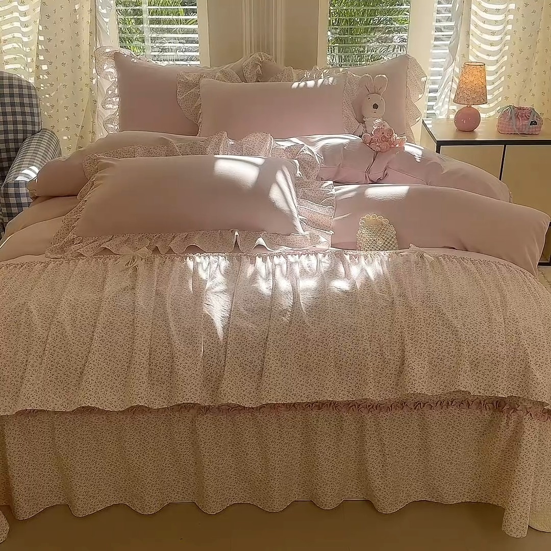 91家纺网 家纺一手货源 找家纺 （总）（总）苏米娜家纺SUMINA 2026新款春夏超柔云朵棉床盖款四件套-艾洛花园系列