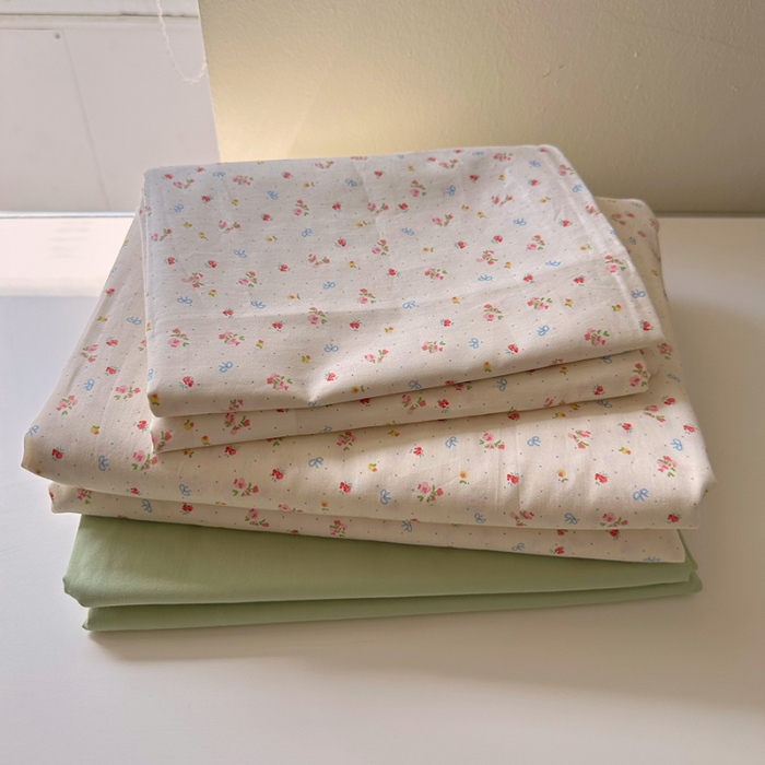 91家纺网 家纺一手货源 找家纺 （总）艾咪-Amy ntmy 2026新款博主风清新田园小碎花全棉纯棉四件套-甜樱