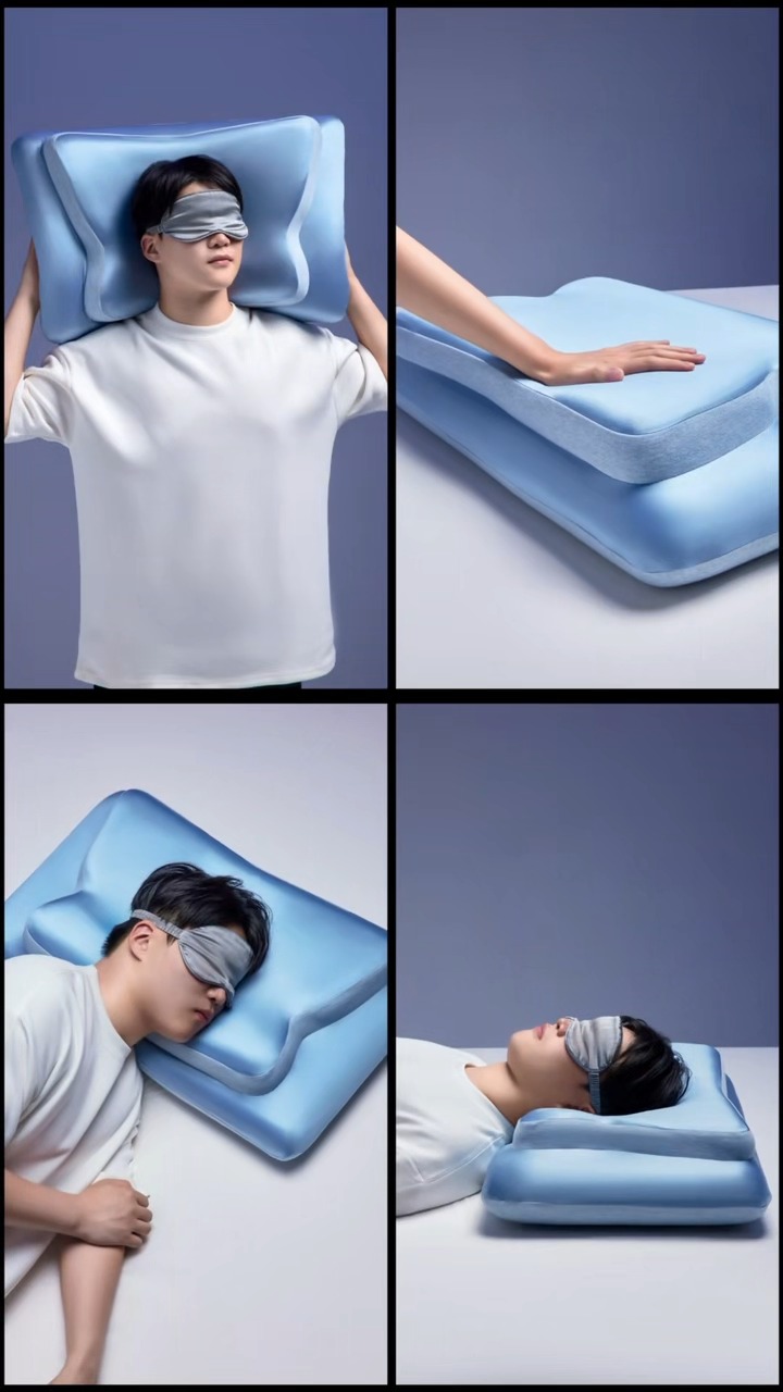 91家纺网 家纺一手货源 找家纺 （总）2026新款  蝶翼牵引记忆棉枕芯枕头  慢回弹深睡蝶形记忆枕芯 护颈颈椎按摩记忆枕芯枕头