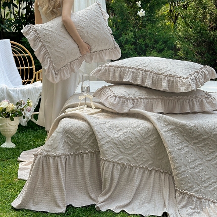 乐朵家居 2026新款 蒂梵朵 （复合）凉豆豆 凉席三件套 杏色