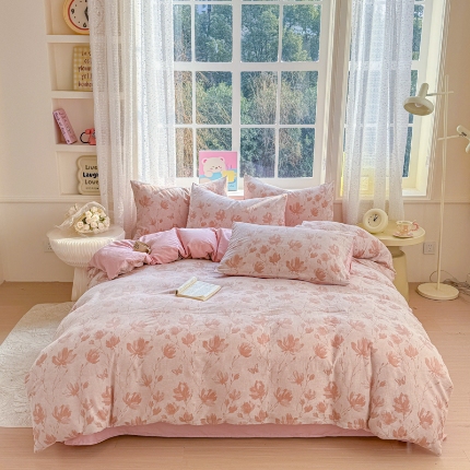 91家纺网 家纺一手货源 找家纺 （总）苏东来家纺 2026新款A类60支全棉长绒棉纯棉色织提花四件套水洗全棉纯棉厚织提花肌理棉麻被套四件套