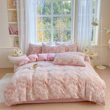 91家纺网 家纺一手货源 找家纺 （总）苏东来家纺 2026新款A类60支全棉长绒棉纯棉色织提花四件套水洗全棉纯棉厚织提花肌理棉麻被套四件套