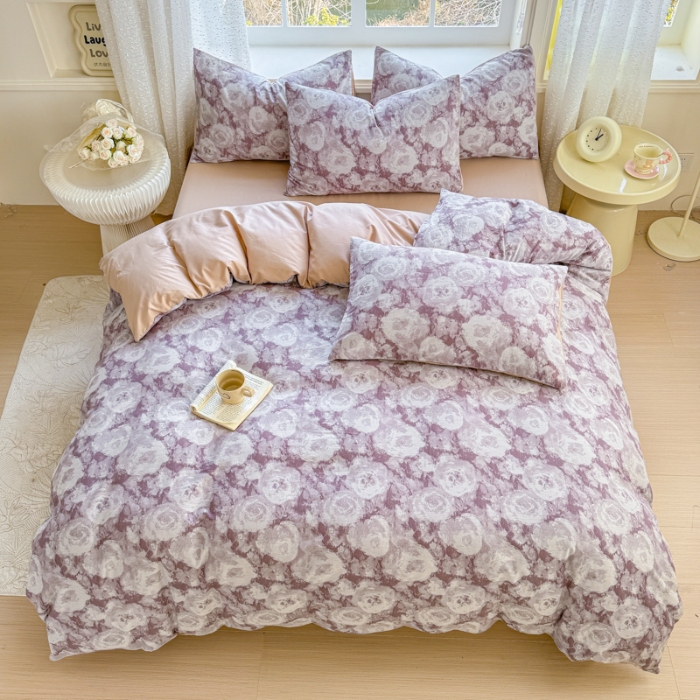 91家纺网 家纺一手货源 找家纺 （总）苏东来家纺 2026新款A类60支全棉长绒棉纯棉色织提花四件套水洗全棉纯棉厚织提花肌理棉麻被套四件套