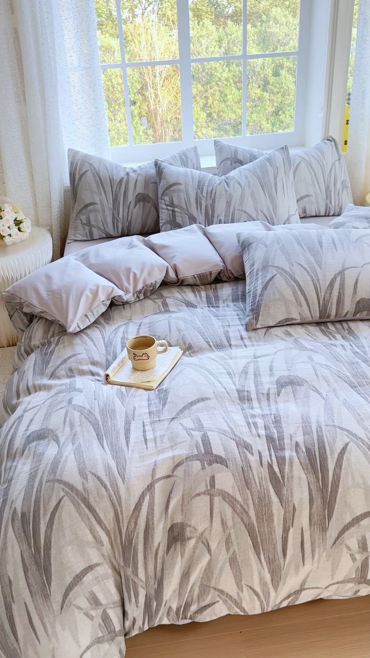 91家纺网 家纺一手货源 找家纺 （总）苏东来家纺 2026新款A类60支全棉长绒棉纯棉色织提花四件套水洗全棉纯棉厚织提花肌理棉麻被套四件套