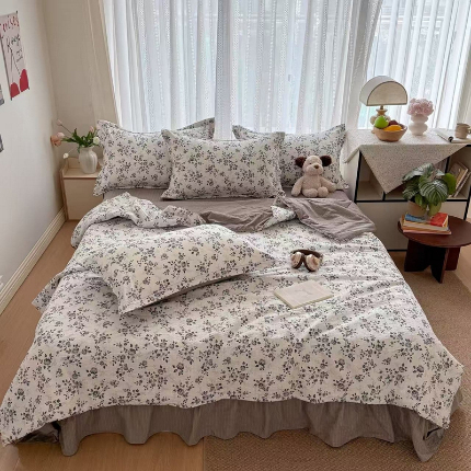 91家纺网 家纺一手货源 找家纺 （总） 梵希雅  2026新款泡芙纱夏被四件套简单款