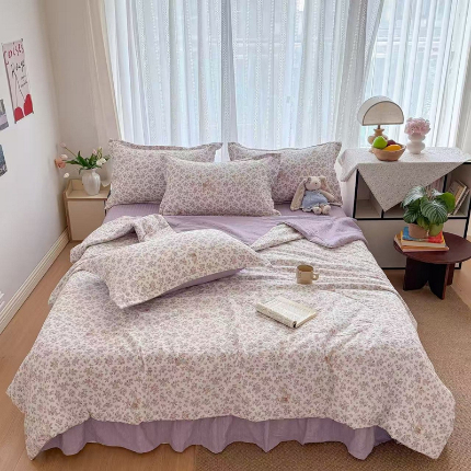 91家纺网 家纺一手货源 找家纺 （总） 梵希雅  2026新款泡芙纱夏被四件套简单款