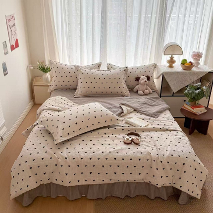 91家纺网 家纺一手货源 找家纺 （总） 梵希雅  2026新款泡芙纱夏被四件套简单款