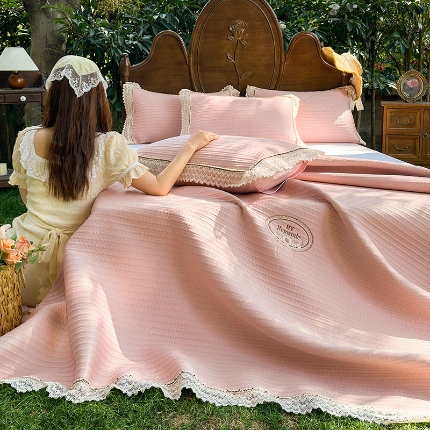 91家纺网 家纺一手货源 找家纺 （总）乐朵家居 2026新款 卡洛琳 （复合） 凉豆豆 凉席三件套