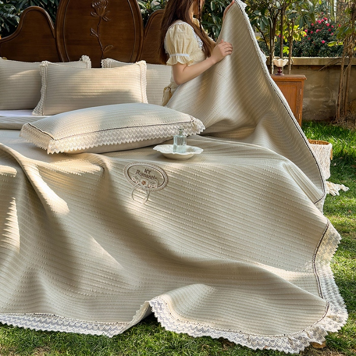 91家纺网 家纺一手货源 找家纺 （总）乐朵家居 2026新款 卡洛琳 （复合） 凉豆豆 凉席三件套