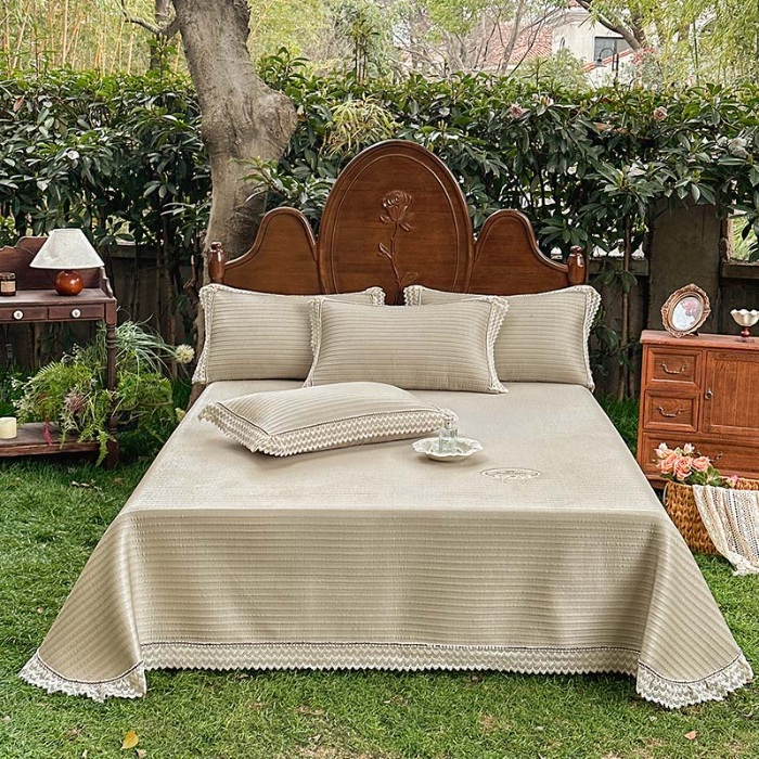 91家纺网 家纺一手货源 找家纺 （总）乐朵家居 2026新款 卡洛琳 （复合） 凉豆豆 凉席三件套