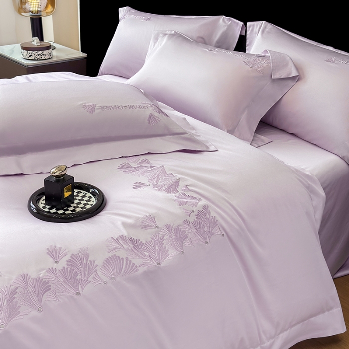 91家纺网 家纺一手货源 找家纺 （总）星蕴家纺 2026新款贡缎长绒棉纯色四件套-多米