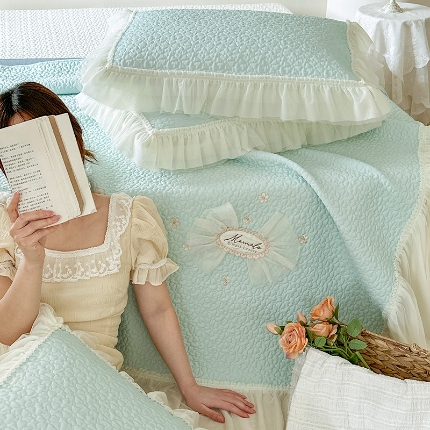 91家纺网 家纺一手货源 找家纺 （总）乐朵家居 2026新款 蜜糖（复合）凉豆豆凉席三件套