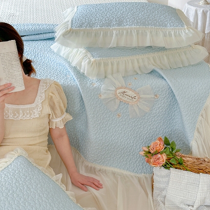 91家纺网 家纺一手货源 找家纺 （总）乐朵家居 2026新款 蜜糖（复合）凉豆豆凉席三件套