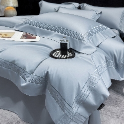 91家纺网 家纺一手货源 找家纺 （总）星蕴家纺 2026新款贡缎新疆长绒棉四件套-千寻,千寻云山蓝,千寻高级灰,千寻贵族白,千寻可可粉,千寻香槟金