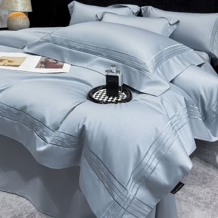 91家纺网 家纺一手货源 找家纺 （总）2026新款长绒棉贡缎全棉纯棉刺绣四件套 栖悦