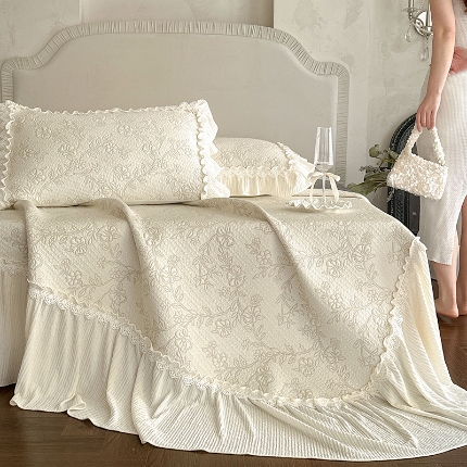 91家纺网 家纺一手货源 找家纺 乐朵家居 2026新款 楠枝（加厚复合）凉豆豆 凉席三件套 卡其