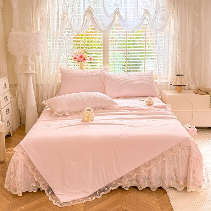 91家纺网 家纺一手货源 找家纺 （总）（总）苏米娜家纺SUMINA 2026新款A类锦氨凉感公主风夏被凉席四件套