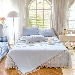 91家纺网 家纺一手货源 找家纺 （总）（总）苏米娜家纺SUMINA 2026新款A类锦氨凉感公主风夏被凉席四件套,初恋-梦幻蓝, 初恋-奶芙粉 ,初恋-奶酪黄,初恋-清新绿,初恋-优雅紫