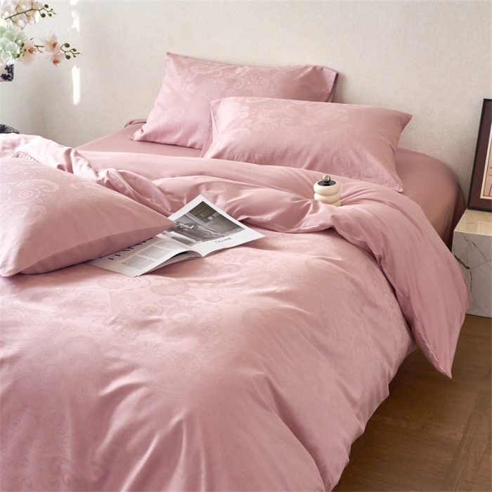 91家纺网 家纺一手货源 找家纺 （总）兰紫橙家纺 2026新款全棉贡缎提花四件套