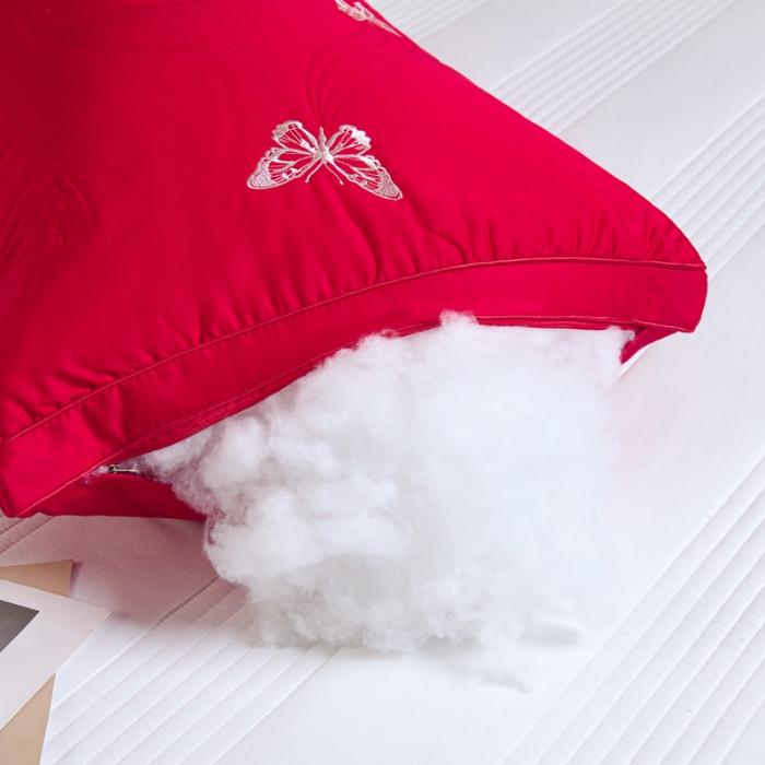 91家纺网 家纺一手货源 找家纺 （新品）兴丝露枕芯 全棉刺绣羽丝枕 枕芯 立体双边枕 全棉枕芯 成人枕头