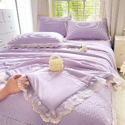 91家纺网 家纺一手货源 找家纺 （总）苏米娜家纺SUMINA 2026新款A类锦氨凉感公主风夏被凉席四件套,初恋-梦幻蓝, 初恋-奶芙粉, 初恋-奶酪黄,初恋-清新绿,初恋-优雅紫