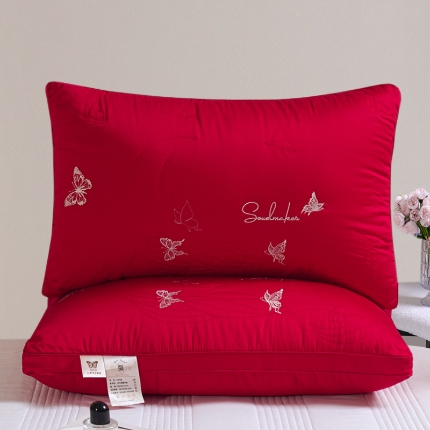 91家纺网 家纺一手货源 找家纺 兴丝露枕芯 全棉刺绣羽丝枕 枕芯 立体双边枕 全棉枕芯 成人枕头