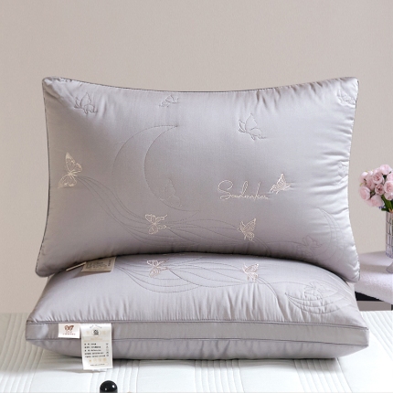 91家纺网 家纺一手货源 找家纺 兴丝露枕芯 全棉刺绣羽丝枕 枕芯 立体双边枕 全棉枕芯 成人枕头