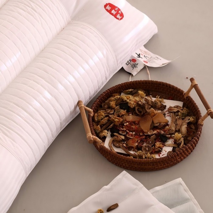 91家纺网 家纺一手货源 找家纺 （总）纯棉全棉枕芯草本中药保健枕芯枕头48*74 有质检带包装