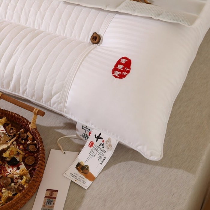 91家纺网 家纺一手货源 找家纺 （总）纯棉全棉枕芯草本中药保健枕芯枕头48*74 有质检带包装