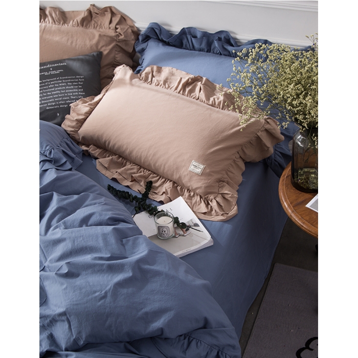 91家纺网 家纺一手货源 找家纺 卡姿家纺 水洗棉系列四件套 水洗墨兰