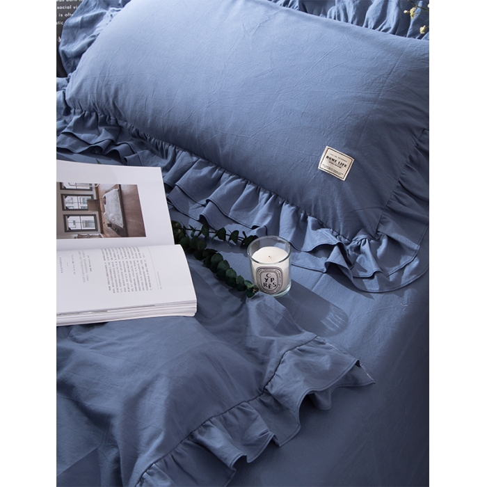 91家纺网 家纺一手货源 找家纺 卡姿家纺 水洗棉系列四件套 水洗墨兰