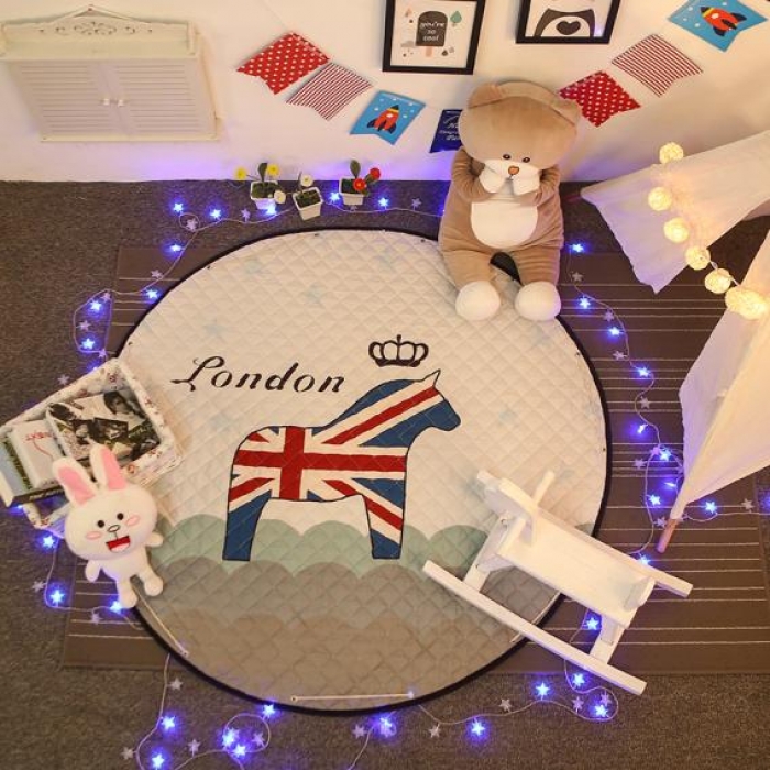 91家纺网 家纺一手货源 找家纺 沁童 收纳垫直径1.5m 皇冠木马