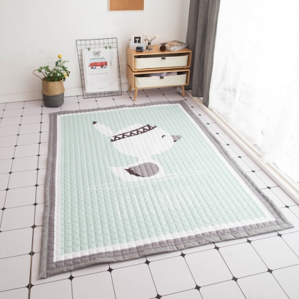 91家纺网 家纺一手货源 找家纺 （总）沁童家纺 北欧风长方形加厚地垫儿童爬爬垫