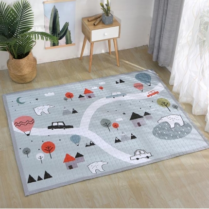 沁童家纺 北欧风长方形加厚地垫儿童爬爬垫藏宝图