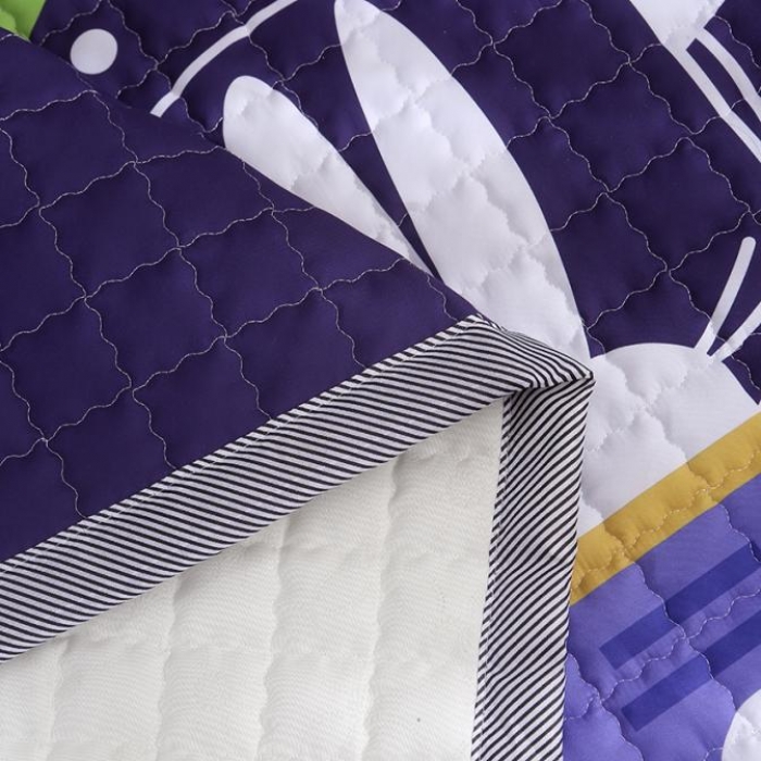 91家纺网 家纺一手货源 找家纺 沁童家纺 北欧风长方形加厚地垫儿童爬爬垫登月兔子