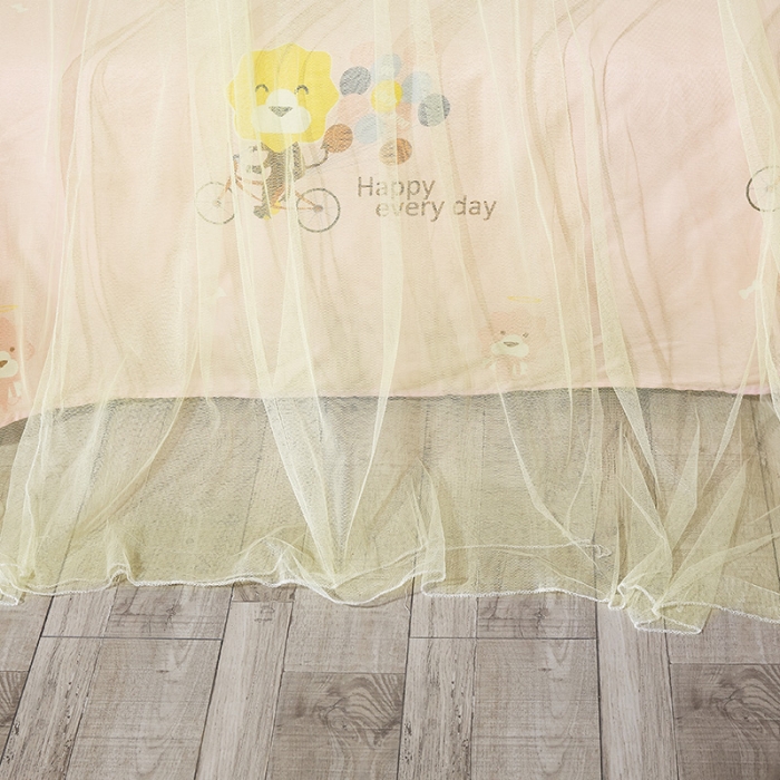 91家纺网 家纺一手货源 找家纺 艾晶美 65cm圆顶蚊帐吊顶蚊帐米黄色