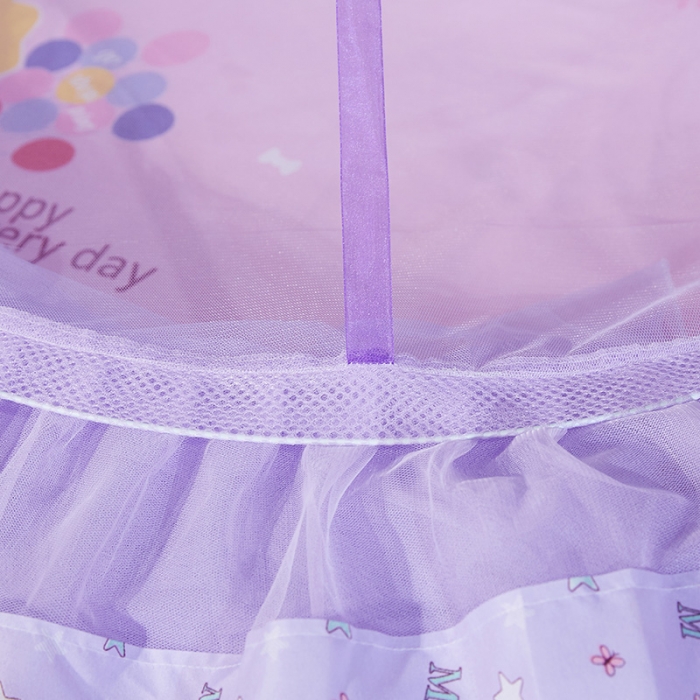 91家纺网 家纺一手货源 找家纺 艾晶美 65cm圆顶蚊帐吊顶蚊帐紫色