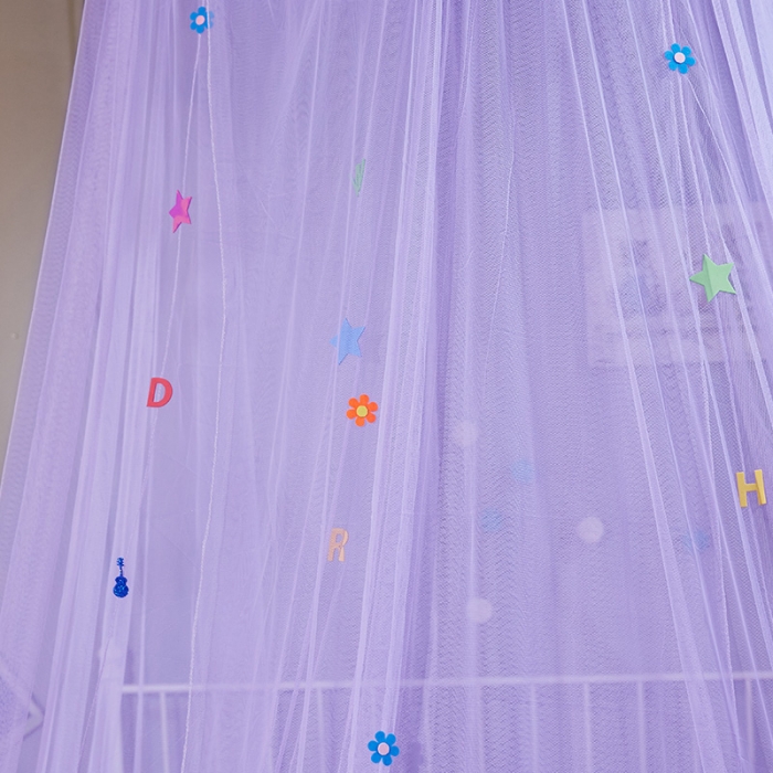 91家纺网 家纺一手货源 找家纺 艾晶美 65cm圆顶蚊帐吊顶蚊帐紫色