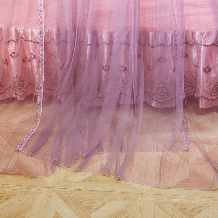 91家纺网 家纺一手货源 找家纺 艾晶美 新款1.2直径吊顶蚊帐豆沙色