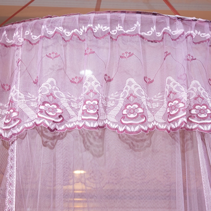 91家纺网 家纺一手货源 找家纺 艾晶美 新款1.2直径吊顶蚊帐豆沙色