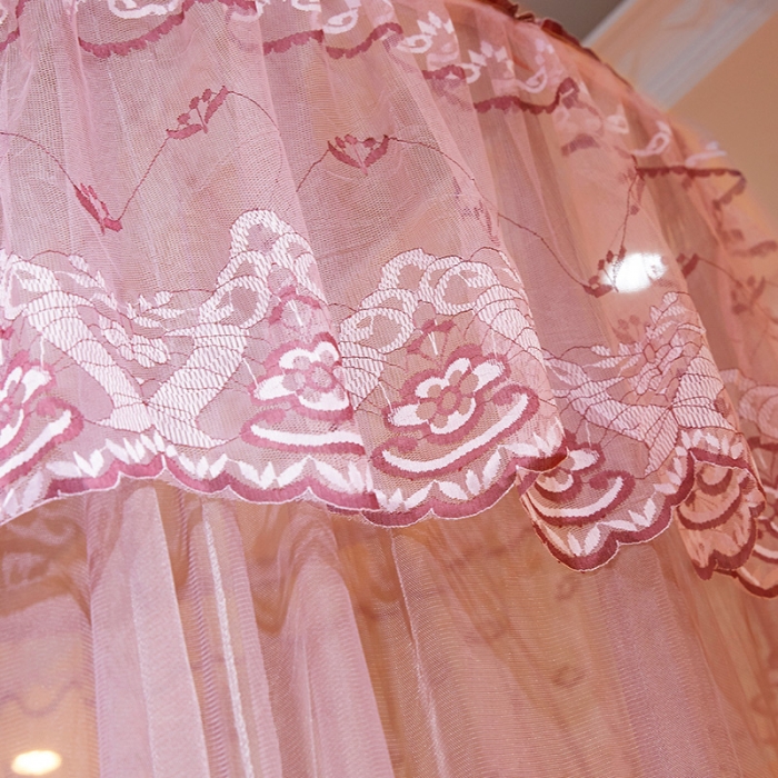 91家纺网 家纺一手货源 找家纺 艾晶美 新款1.2直径吊顶蚊帐豆沙色