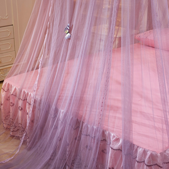 91家纺网 家纺一手货源 找家纺 艾晶美 新款1.2直径吊顶蚊帐豆沙色