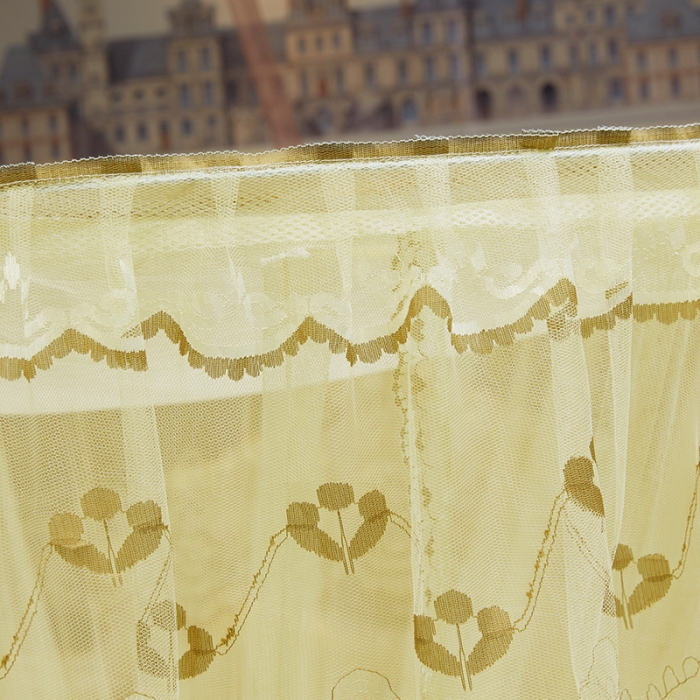 91家纺网 家纺一手货源 找家纺 艾晶美 新款1.2直径吊顶蚊帐米黄色