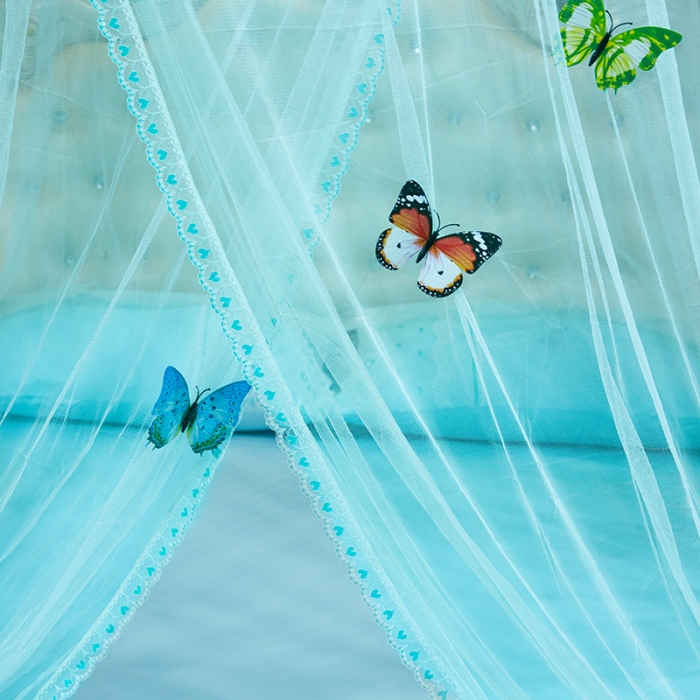 91家纺网 家纺一手货源 找家纺 艾晶美 新款1.2直径吊顶蚊帐水绿