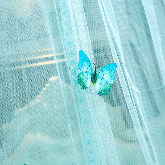 91家纺网 家纺一手货源 找家纺 艾晶美 新款1.2直径吊顶蚊帐水绿