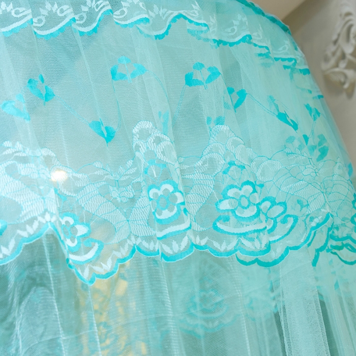 91家纺网 家纺一手货源 找家纺 艾晶美 新款1.2直径吊顶蚊帐水绿