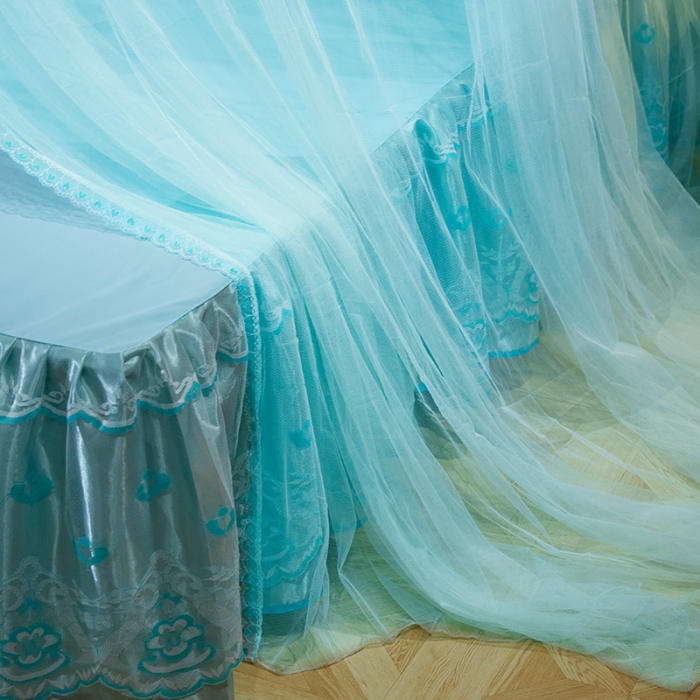 91家纺网 家纺一手货源 找家纺 艾晶美 新款1.2直径吊顶蚊帐水绿