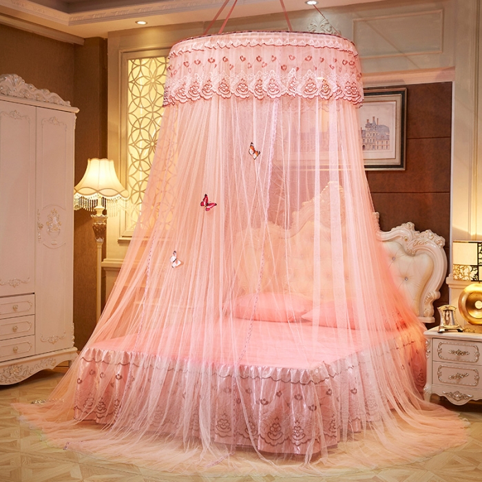 91家纺网 家纺一手货源 找家纺 艾晶美 新款1.2直径吊顶蚊帐玉色