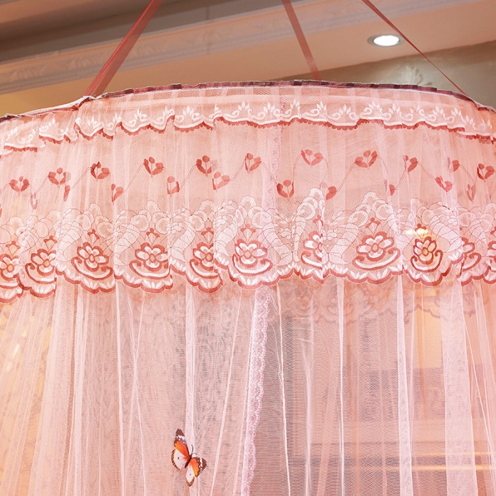 91家纺网 家纺一手货源 找家纺 艾晶美 新款1.2直径吊顶蚊帐玉色